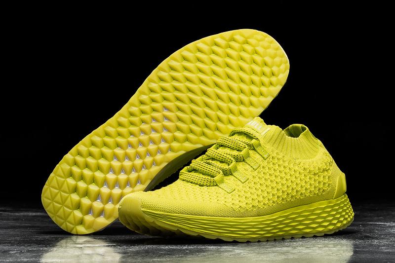 Women's Nobull Neon Lime Knit Running Shoes Yellow | SG A2765H